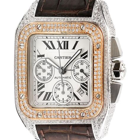 cartier santos.100|cartier santos 100 diamond bezel.